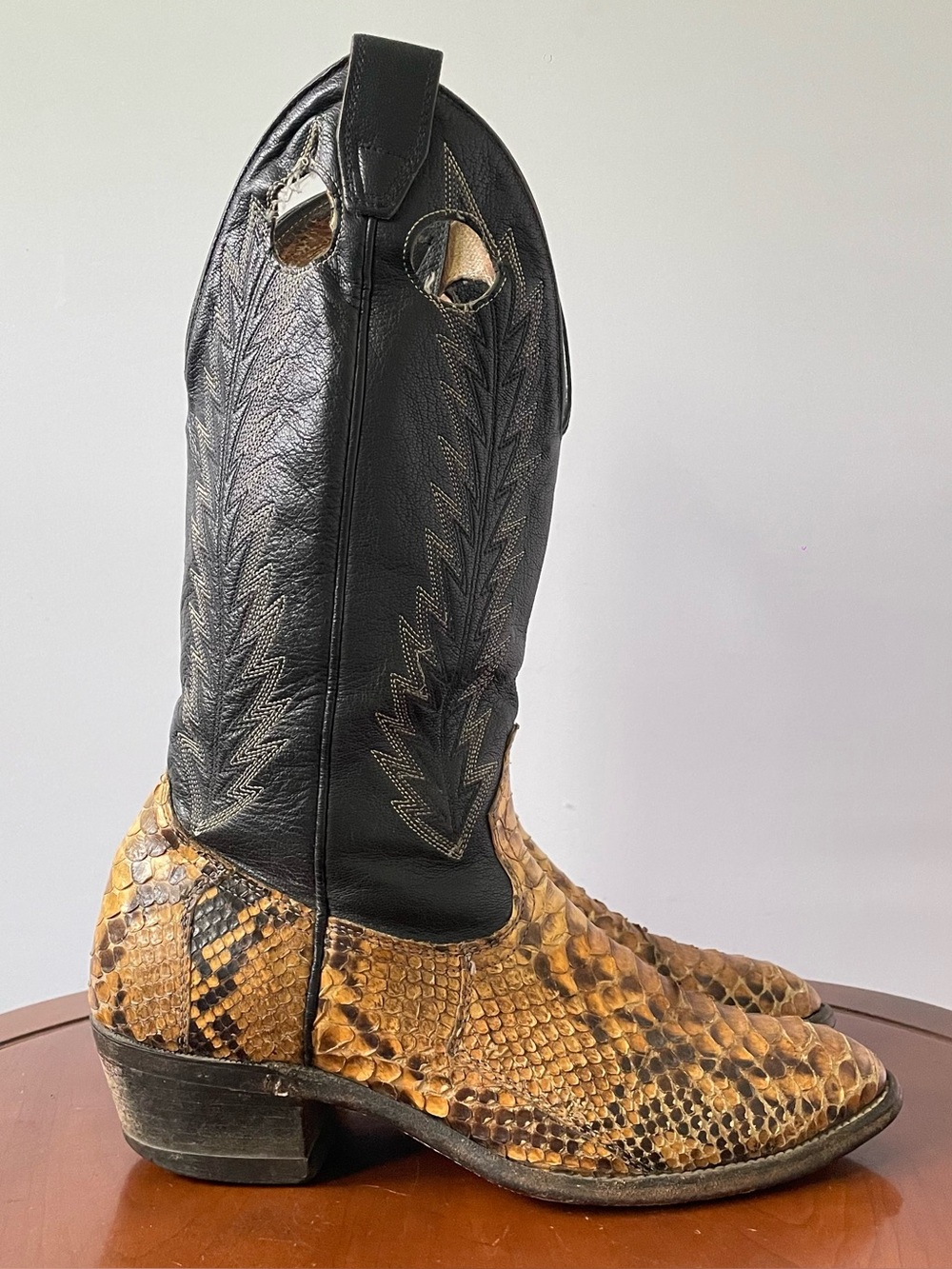 BOULET EXOTIC SNAKE SKIN MENS COWBOY BOOT | US 7 - Picture 1 of 8